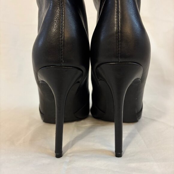 Steve Madden Monarch Black Leather Slouchy Stiletto Ankle Booties Womens Size 9M - Picture 9 of 12